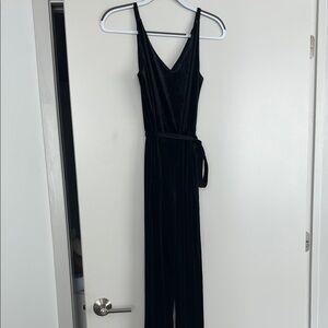 Brand New with Tags Banana Republic Black Velvet Tie Jumpsuit, Size 4